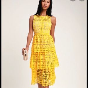 Lulus yellow layers dress